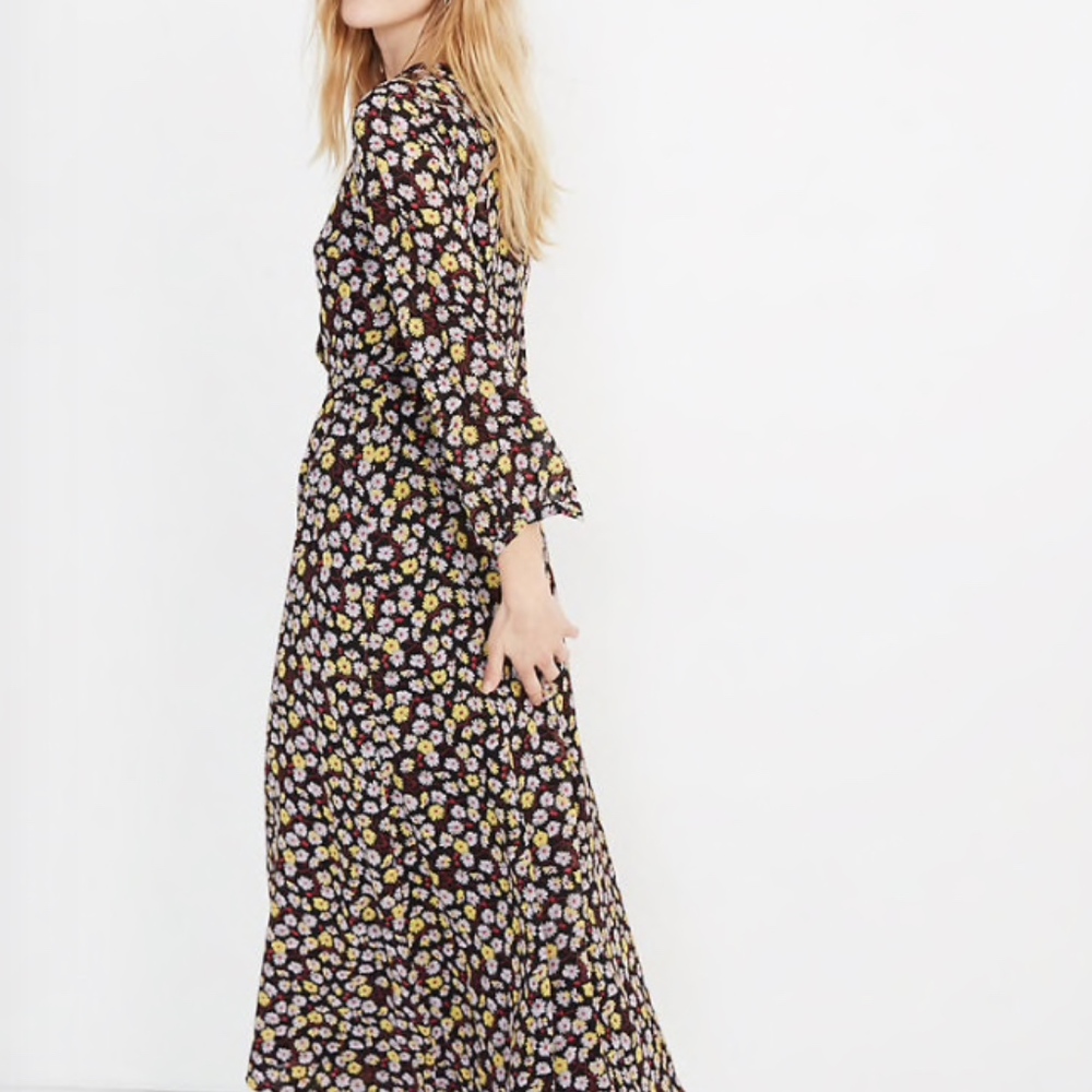 Madewell wrap front petite maxi dress / 4